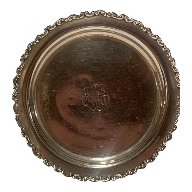 English Sterling Silver Salver or Card Tray, 19th Century For Sale