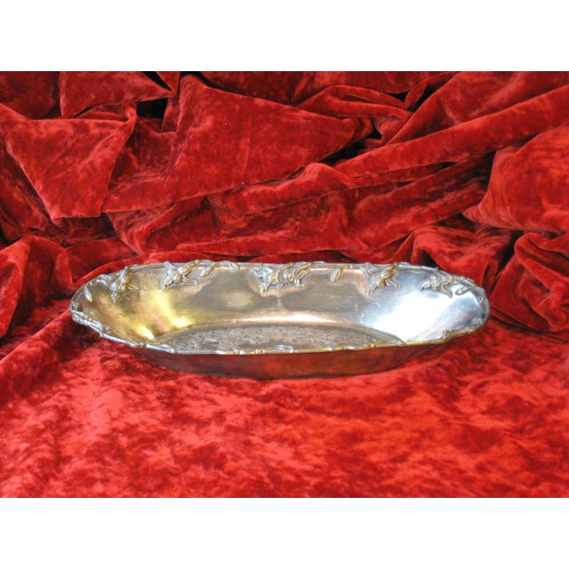 Dish Bowl Silverplate Derby Sliver Co. Art Nouveau Flowers Engraved For Sale - Image 9 of 16