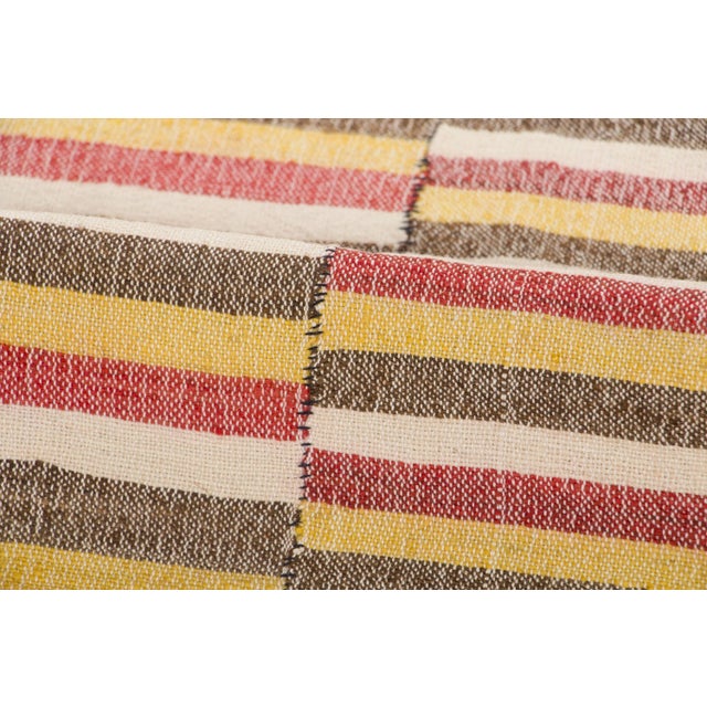 1950s Vintage Panelled Kilim Wool Rug With Stripes by Rug & Kilim, 1950-1959 For Sale - Image 5 of 9