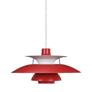 Red PH 5 Hanging Lamp by Poul Henningsen for Louis Poulsen, 1960s For Sale