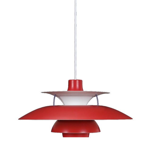 Red PH 5 Hanging Lamp by Poul Henningsen for Louis Poulsen, 1960s For Sale
