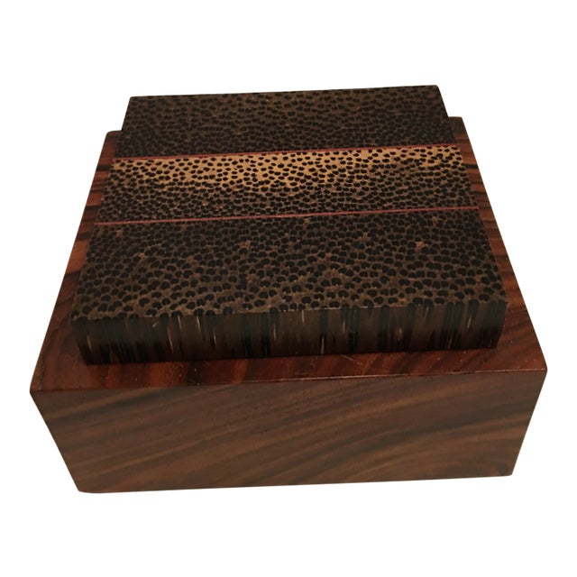 Jeffrey Seaton Signature Series Black Palm & Cocobolo Wood Box For Sale