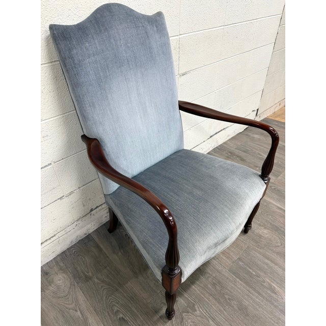 Vintage Federal Style Inlaid Mahogany Lolling Armchair For Sale In Kansas City - Image 6 of 10