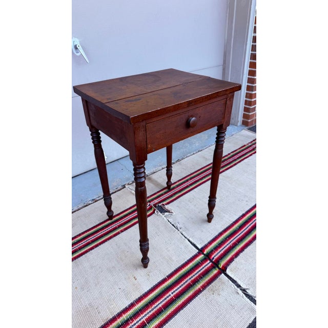 Antique Sheraton Walnut One-Drawer Stand, Chester County PA, Circa 1820-1840 A very fine early American Sheraton one-...