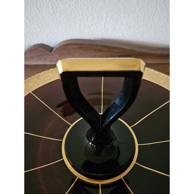 Mid 19th Century Mid 19th Century Vintage Violet Glass Tray With Gold Trim For Sale - Image 5 of 11