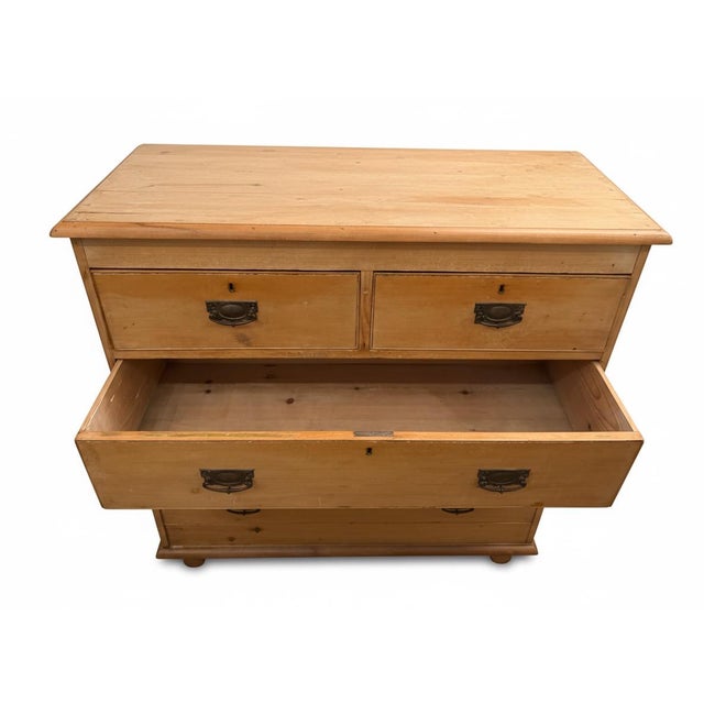 Victorian Antique English Pine Chest of Drawers For Sale - Image 3 of 3