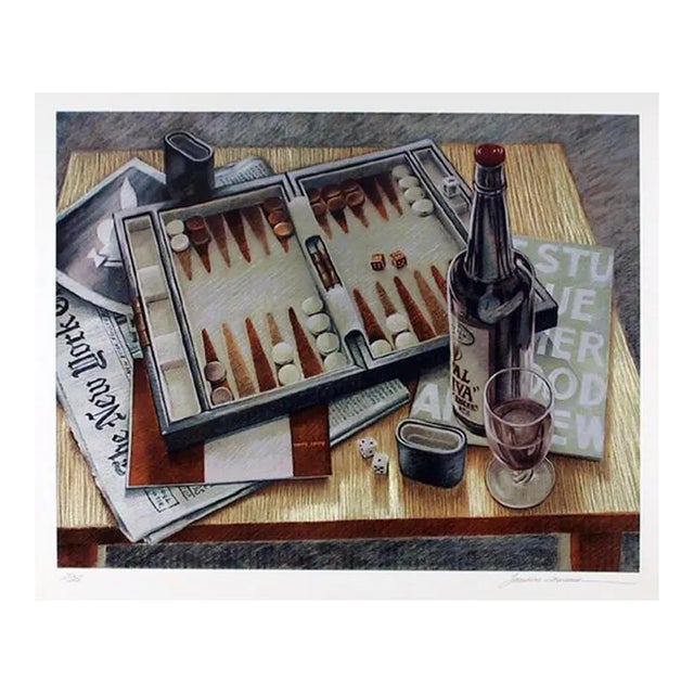 Backgammon, Sandra Lawrence Lithograph For Sale