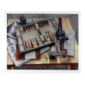 Backgammon, Sandra Lawrence Lithograph