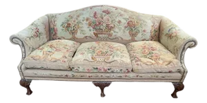 Antique French Aubusson Sofa on English Walnut Frame