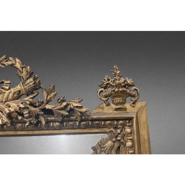 French Superb French Louis XV Giltwood and Gesso Monumental Wall Mirror For Sale - Image 3 of 8
