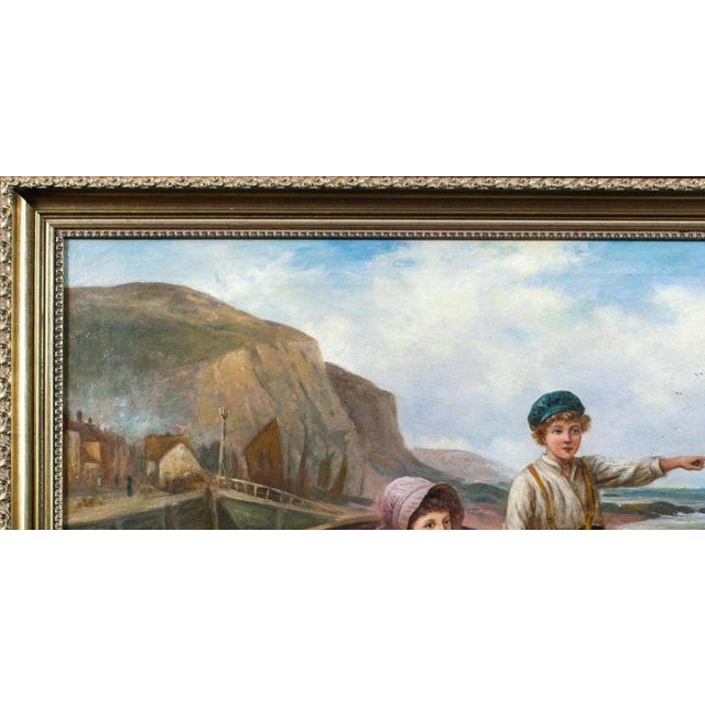 2000 - 2009 George Turner, Waiting for Papa, A Seaside Idyll, 19th Century, Oil Painting For Sale - Image 5 of 14