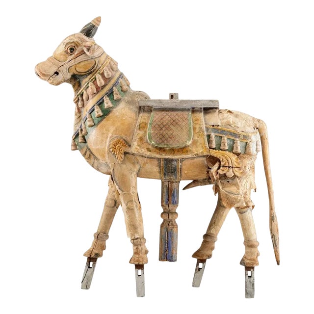 Life Size 19th Century India Nadi Bull Vahana Hindu Temple Architectural Statue For Sale