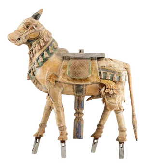 Life Size 19th Century India Nadi Bull Vahana Hindu Temple Architectural Statue