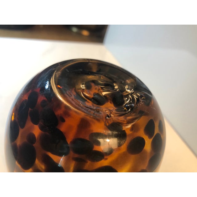 Glass 1970s Tortoise Handblown Murano Style Bud Vase For Sale - Image 7 of 7
