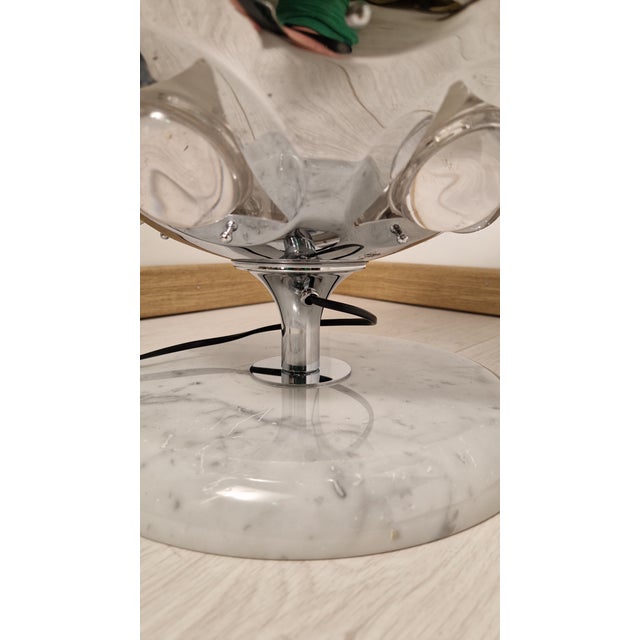 Silver Table Lamp in Chromed Metal and Glass by Oscar Torlasco for Stilkronen For Sale - Image 8 of 14