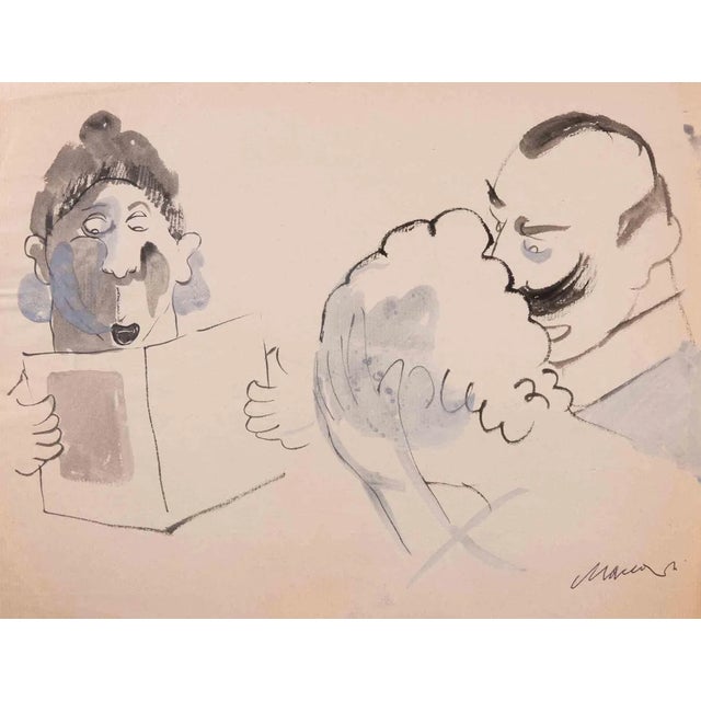 Mino Maccari, Characters, Drawing, 1932 For Sale
