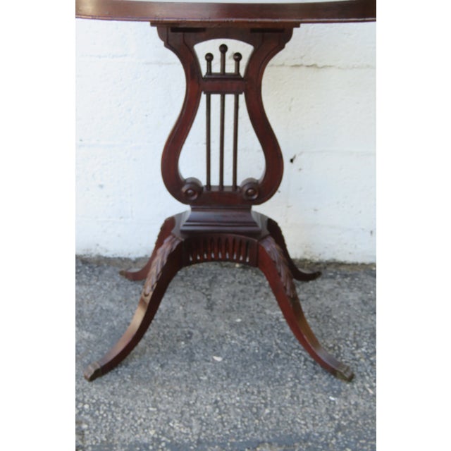 1940s Mahogany Harp Claw Feet Side End Tables a Pair For Sale - Image 5 of 12