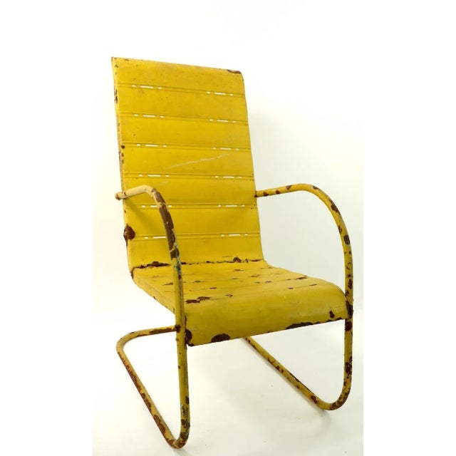 MidCentury Art Deco Cantilevered Patio Chair Chairish