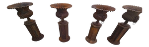 Oxidized Iron Garden Urns, Italy, 1960s, Set of 4