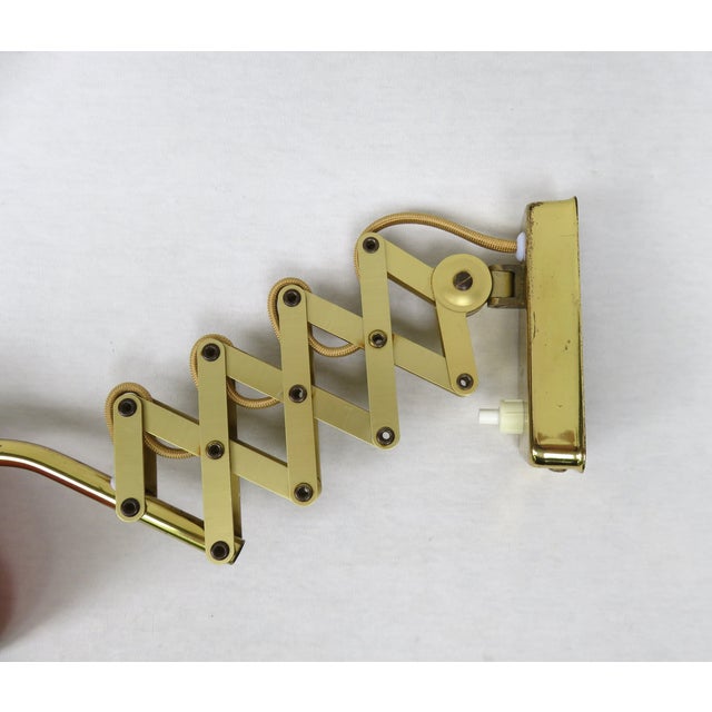 Metal Mid-Century Aluminum and Brass Scissor Lamps, 1950s, Set of 2 For Sale - Image 7 of 18