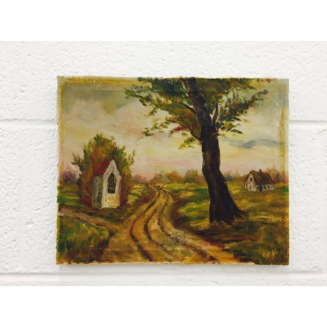 Antique Oil on Canvas Painting For Sale - Image 4 of 10