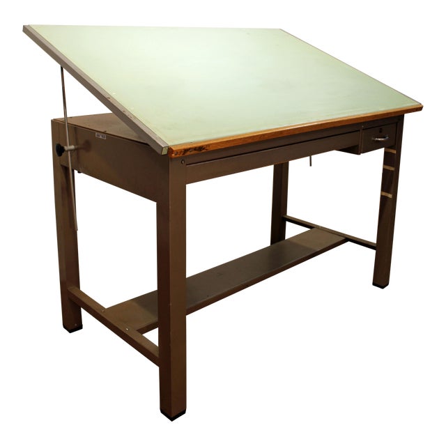 Vintage Mayline Steel Drafting Table Desk