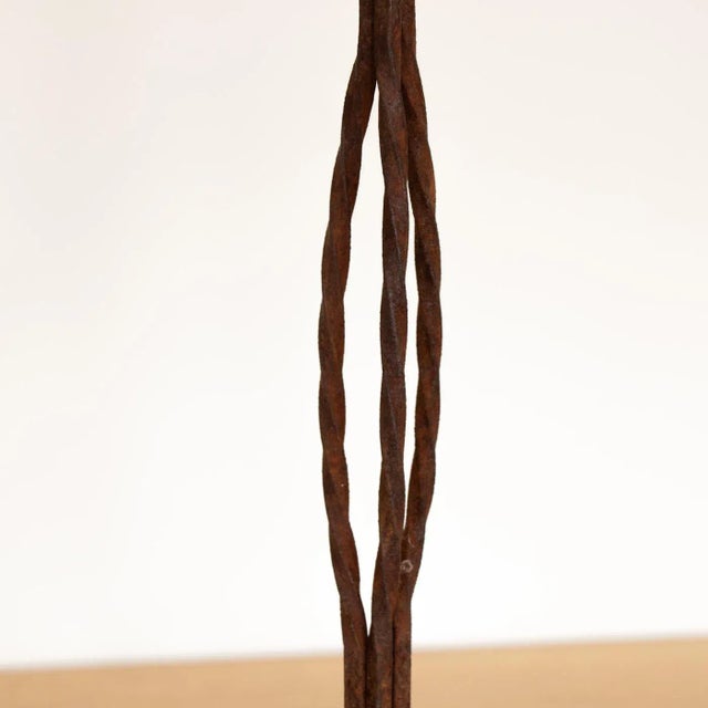 Metal 1940s Tall French Iron Candlestick For Sale - Image 7 of 9