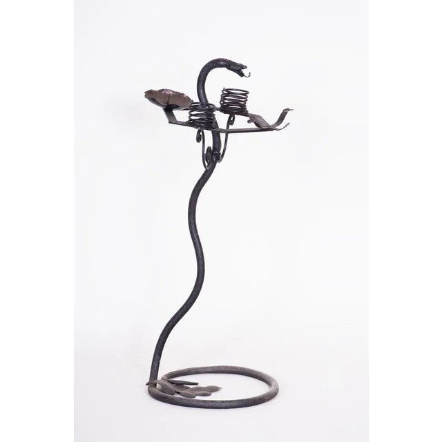 Silver Art Deco Wrought Iron Candleholder, Austria, 1920s For Sale - Image 8 of 8