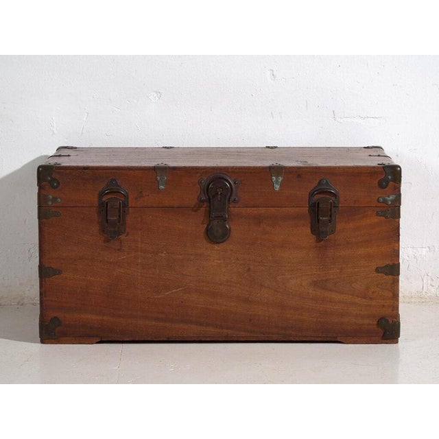 Wood Antique Japanese Trunk in Wood For Sale - Image 7 of 11