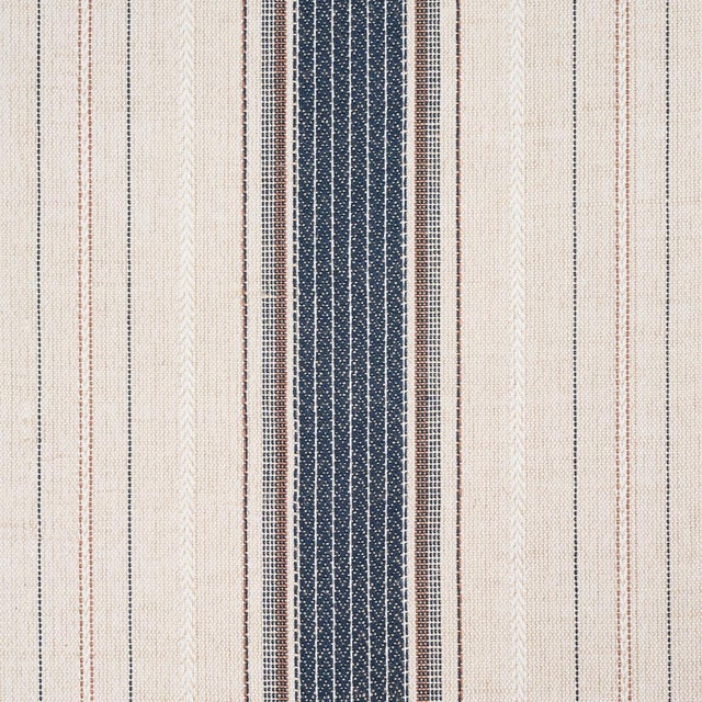 Traditional Sample - Schumacher Idris Stripe Fabric In Indigo For Sale - Image 3 of 5