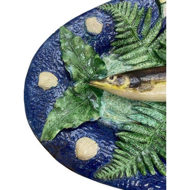 Large Franҫois Maurice Palissy Ware Majolica Trompe l'Oeil Fish Plaque, 1880 For Sale - Image 9 of 13