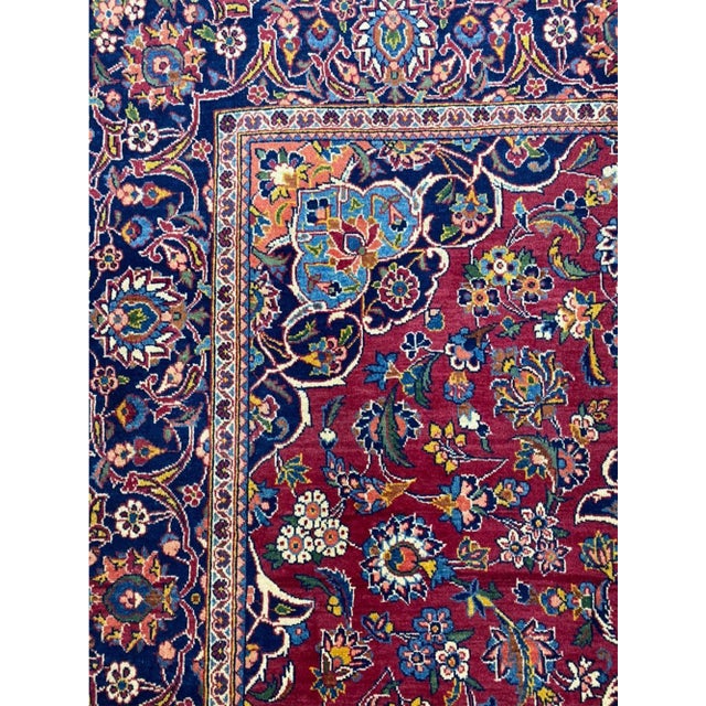1950s Old Persian Kashan Area Rug 4x7 For Sale - Image 4 of 7