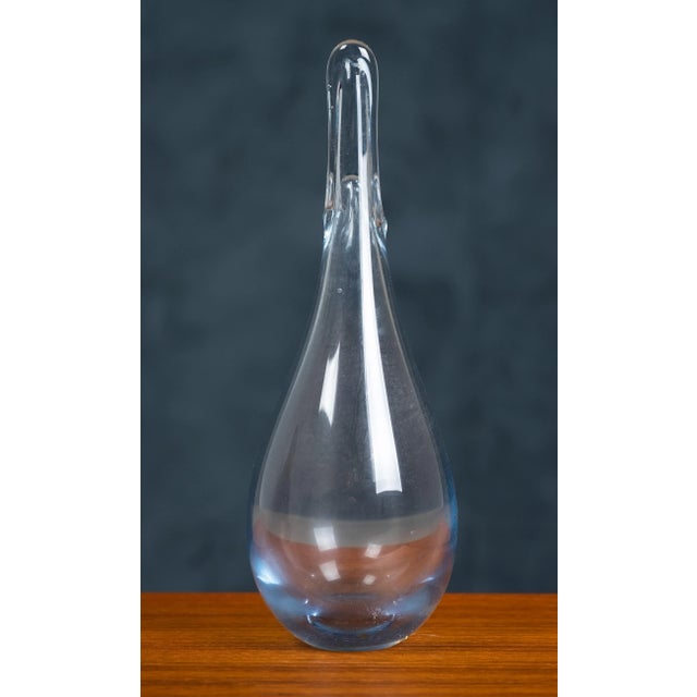 Holmegaard Mid-Century Danish Blue Vase by Per Lütken for Holmegaard For Sale - Image 4 of 7