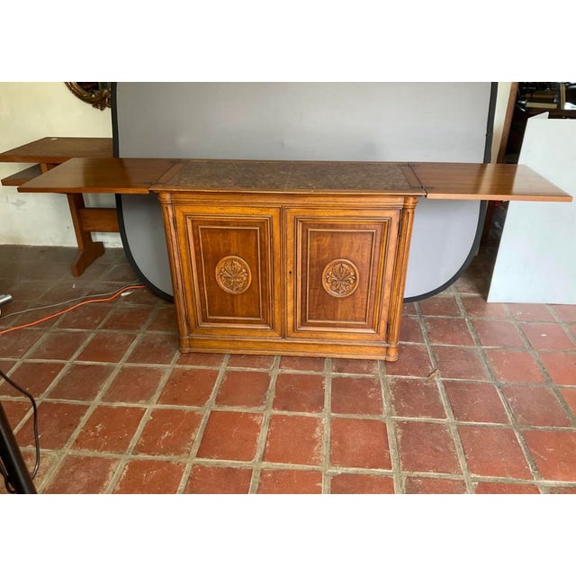 Wood Mid 20th Century Wooden Flip-Top Extendable Buffet Table For Sale - Image 7 of 12