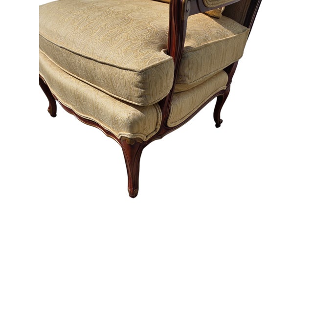 Wood Thomasville TRS Furniture Inc. Armchair Regency Bergere Lounge Chair Louis XV For Sale - Image 7 of 15