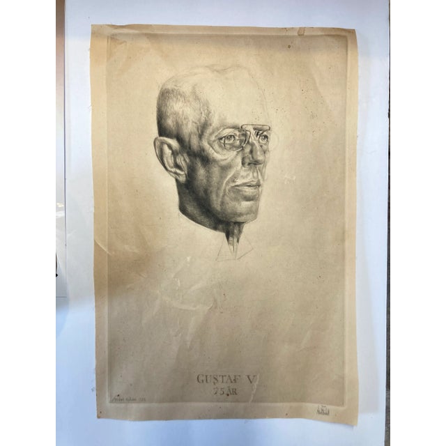 Gustaf V, Sweden print on paper. Gustaf V was King of Sweden from 1907 until his death in 1950. He was the eldest son of...