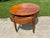 Neoclassical Vintage Henredon Federal-Style Round Center Table | Traditional Neoclassical Occasional Table With Drawer & Brass Casters For Sale - Image 3 of 11