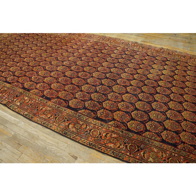 Black Extraordinary Black Background Color With Traditional Geometric Pattern Antique Persian Rug For Sale - Image 8 of 11