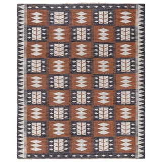 Doris Leslie Blau Vintage Swedish Flat Woven Rug by Berit Koenig For Sale