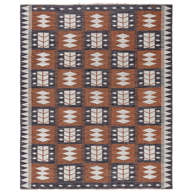 Doris Leslie Blau Vintage Swedish Flat Woven Rug by Berit Koenig For Sale