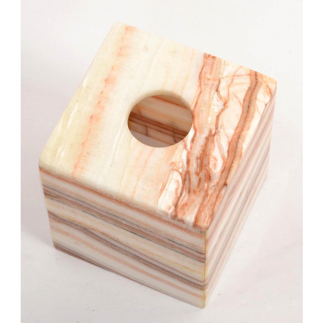Vintage Mid-Century Modern Onyx Gemstone Tissue Box Cover Paper Boutique Box For Sale - Image 9 of 12