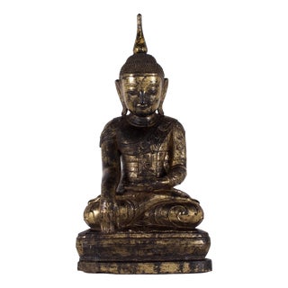 Unknown, Shan Buddha in Bhumisparsha Mudra, 1800s, Wood For Sale