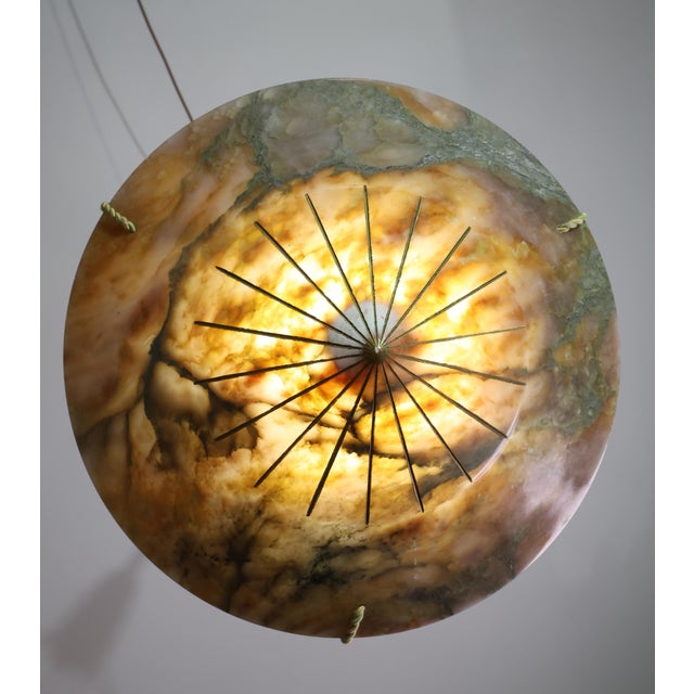Antique Art Decò Liberty Alabaster Chandelier For Sale - Image 9 of 18