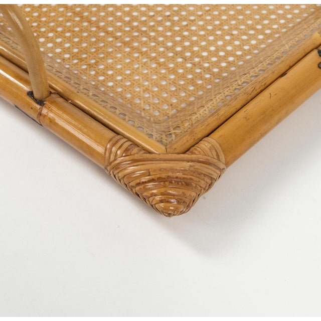 Mid-Century Modern Serving Tray in Bamboo and Rattan from Christian Dior, 1970s For Sale - Image 13 of 16