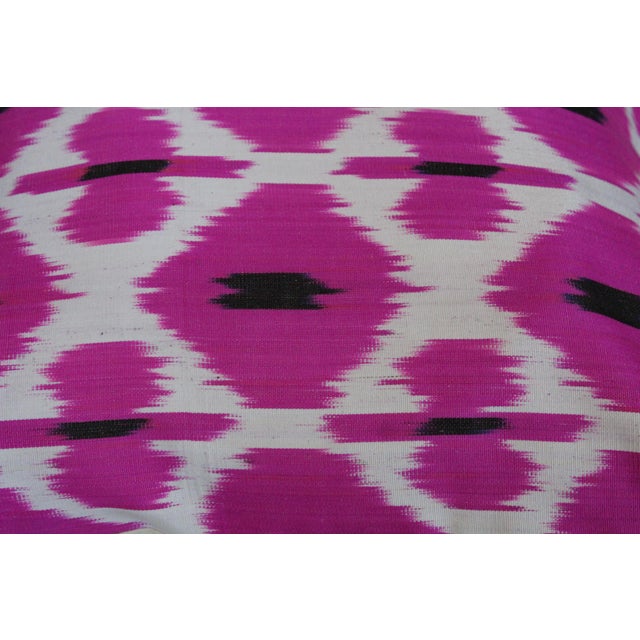 Rose Hand Knotted Turkish Ikat Pillow Cover For Sale - Image 4 of 5