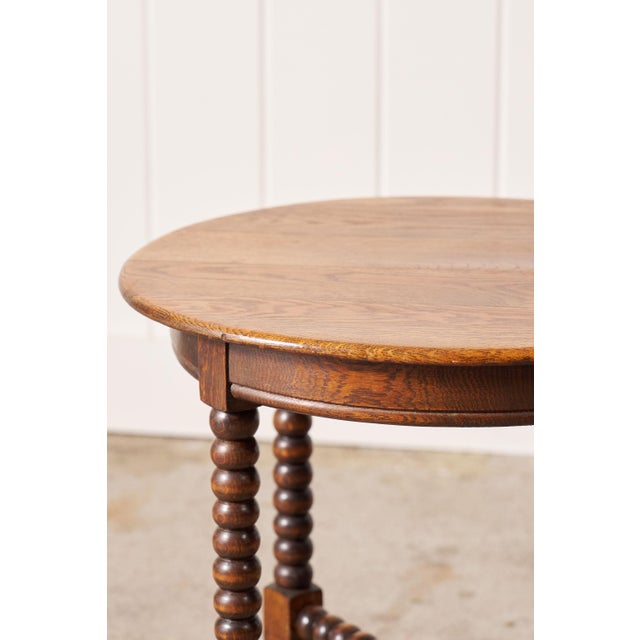 Wood 1930s English Oak Bobbin Stool For Sale - Image 7 of 8