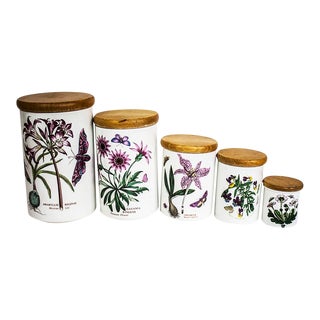 Vintage Portmeirion Botanic Garden Canister Set - 5 Canisters For Sale