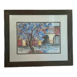Signed Lucy Wang Certificate of Authenticity Limited Edition "Spanish Village" Giclee Print