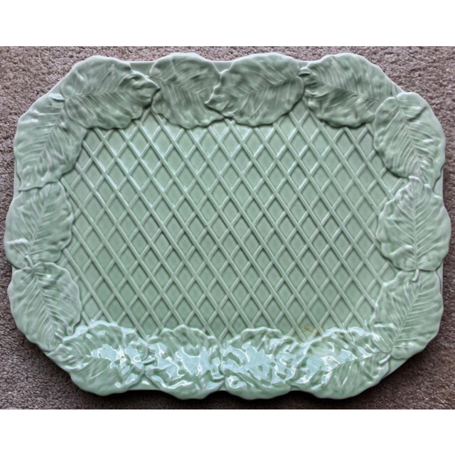 Bordallo Pinheiro Majolica 18" Leaf Serving Platter Chairish