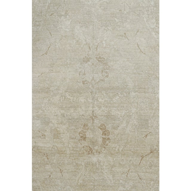 Modern Rug & Kilim’s Oushak Style Rug in White, Beige and Gray, With Floral Patterns For Sale - Image 3 of 7